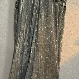 Glamorous Silver Beaded Prom Dress